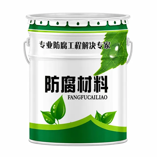 White and green anti-corrosion material pail